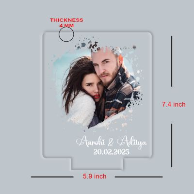 Personalized Couple LED Photo Lamp with Custom Name and Date Gift for Husband Wife, Girlfriend Boyfriend Gift for Anniversary & Birthday Multicolored Light